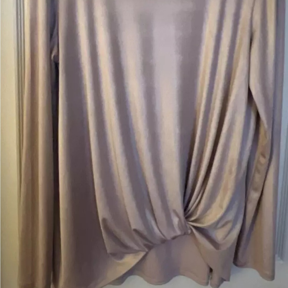 Halogen Women’s Top Long Sleeve Casual Twist-Knot Front - Picture 2 of 5